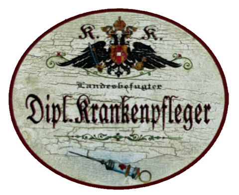 KuK Nostalgie Holzschild Landesbefugter Dipl. Krankenpfleger Pflege Schild