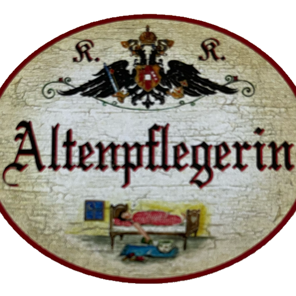 KuK Nostalgie Holzschild Altenpflegerin Altenpflege Pflege Senioren Schild