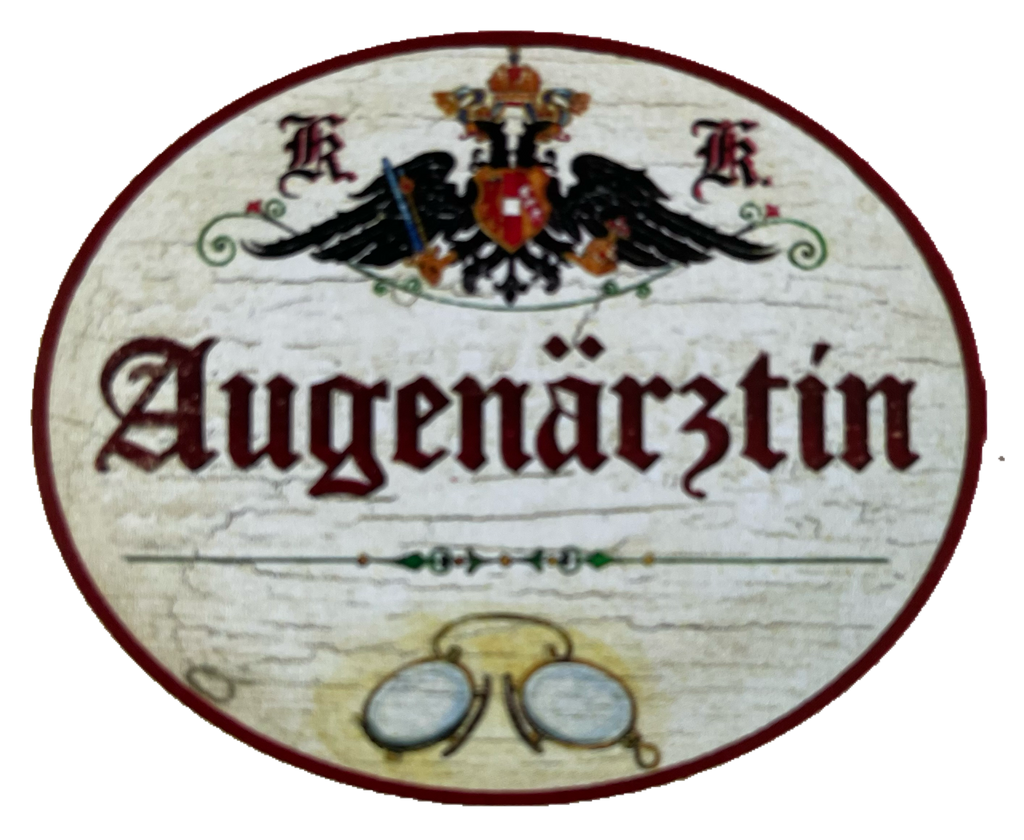 KuK Nostalgie Holzschild Augenärztin Augen Sehen Sehtest Augenheilkunde Schild