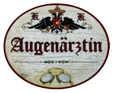 KuK Nostalgie Holzschild Augenärztin Augen Sehen Sehtest Augenheilkunde Schild