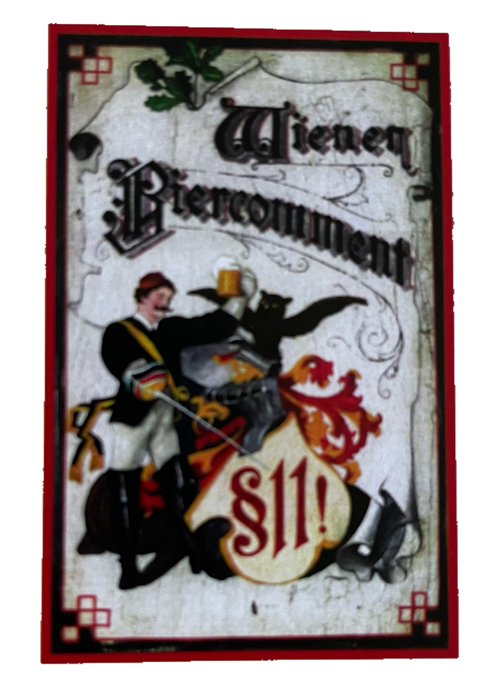 Nostalgie Holzschild Wiener Biercomment Wien Alkohol Bier Wirt Glas Schild