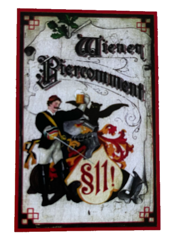 Nostalgie Holzschild Wiener Biercomment Wien Alkohol Bier Wirt Glas Schild