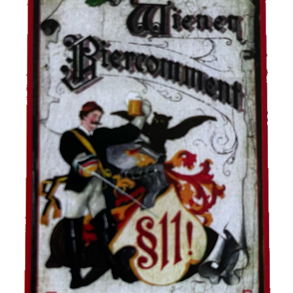 Nostalgie Holzschild Wiener Biercomment Wien Alkohol Bier Wirt Glas Schild