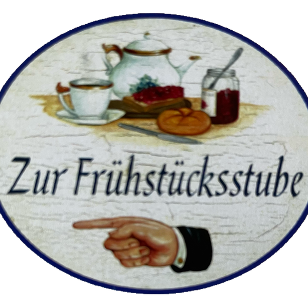 Nostalgie Holzschild Zur Frühstücksstube Pfeil Links Frühstücken Kaffee Schild