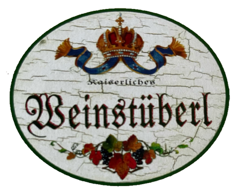 KuK Nostalgie Holzschild Kaiserliches Weinstüberl Alkohol Wirt Wein Schild