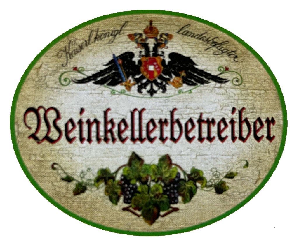 KuK Nostalgie Holzschild Landesbefugter Weinkellerbetreiber Alkohol Wein Schild