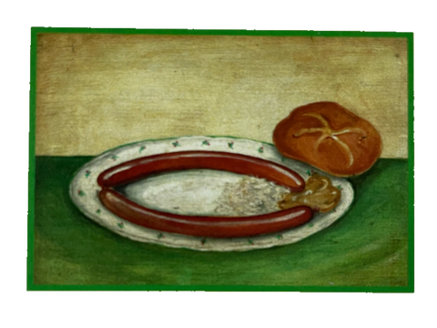 Nostalgie Holzschild Frankfurter Mit Semmel Wurst Snack Imbiss Essen Schild