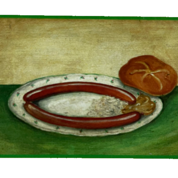 Nostalgie Holzschild Frankfurter Mit Semmel Wurst Snack Imbiss Essen Schild