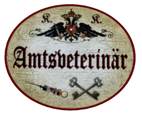 KuK Nostalgie Holzschild Amtsveterinär Amt Tierarzt Tier Doktor Schild