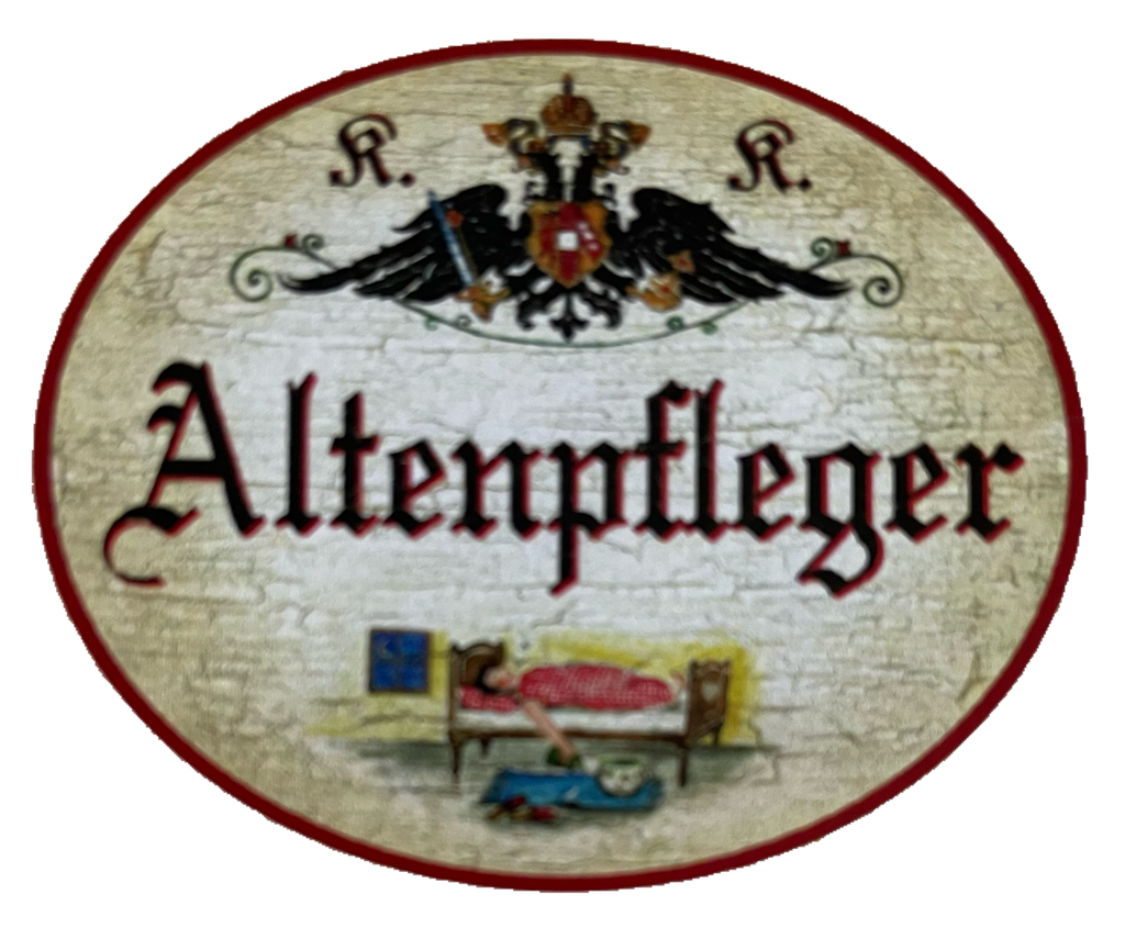 KuK Nostalgie Holzschild Altenpfleger Altenpflege Pflege Senioren Schild