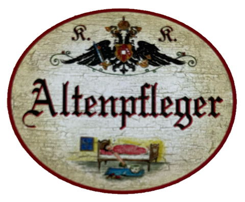 KuK Nostalgie Holzschild Altenpfleger Altenpflege Pflege Senioren Schild