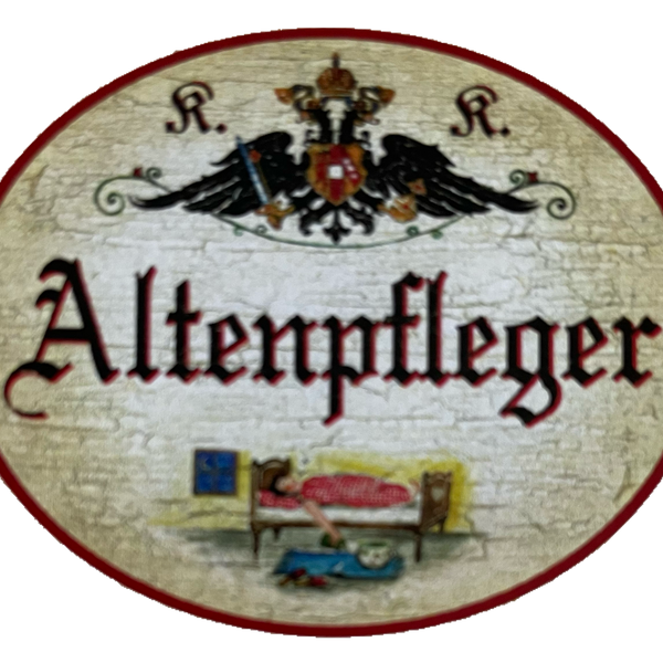 KuK Nostalgie Holzschild Altenpfleger Altenpflege Pflege Senioren Schild