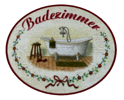 Nostalgie Holzschild Badezimmer Bad Badewanne Dusche Baden Duschen Schild