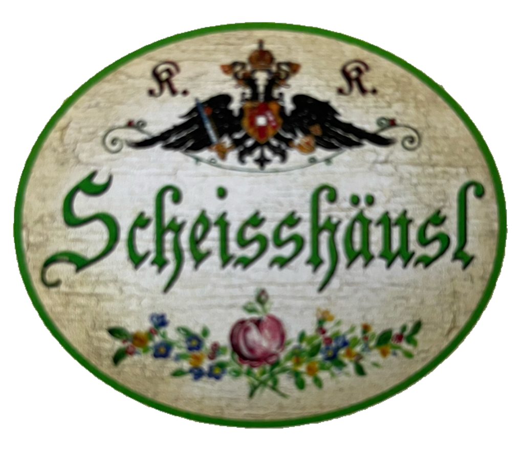KuK Nostalgie Holzschild Scheisshäusl WC Toilette Klo Schild