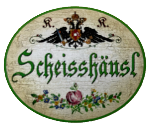 KuK Nostalgie Holzschild Scheisshäusl WC Toilette Klo Schild