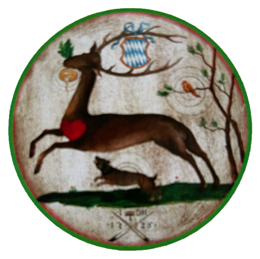 Nostalgie Holzschild Schützenscheibe Springender Hirsch 1725 Bayern Schild