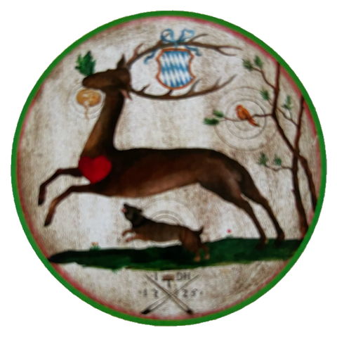 Nostalgie Holzschild Schützenscheibe Springender Hirsch 1725 Bayern Schild