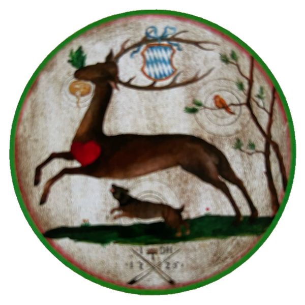 Nostalgie Holzschild Schützenscheibe Springender Hirsch 1725 Bayern Schild