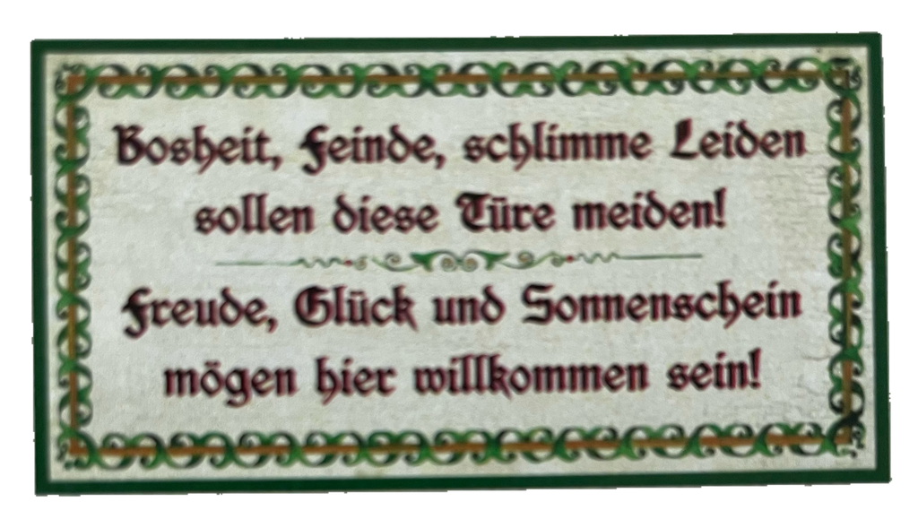 Nostalgie Holzschild Bosheit Feinde Schlimme Leiden Diese Türe Meiden Schild