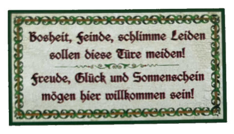 Nostalgie Holzschild Bosheit Feinde Schlimme Leiden Diese Türe Meiden Schild