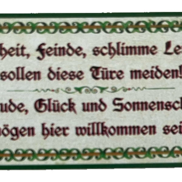 Nostalgie Holzschild Bosheit Feinde Schlimme Leiden Diese Türe Meiden Schild