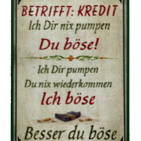 Nostalgie Holzschild Betrifft: Kredit Ich Dir Nix Pumpen Ich Böse Schild