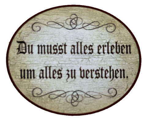 Nostalgie Holzschild Du Musst Alles Erleben Um Alles Zu Verstehen Schild