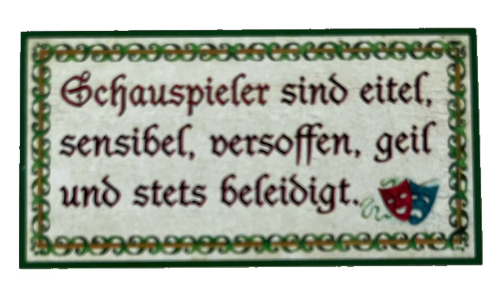 Nostalgie Holzschild Schauspieler Sind Eitel Sensibel Versoffen Beleidigt Schild