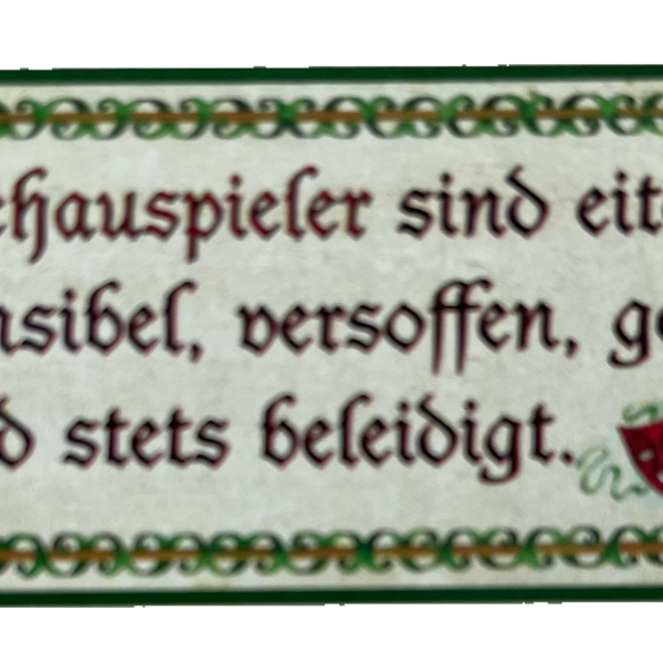 Nostalgie Holzschild Schauspieler Sind Eitel Sensibel Versoffen Beleidigt Schild