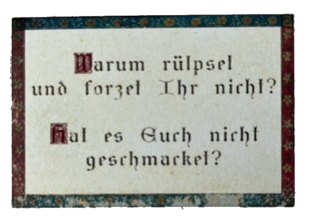 Nostalgie Holzschild Warum Rülpset & Forzet Ihr Nicht Rülpsen Schild