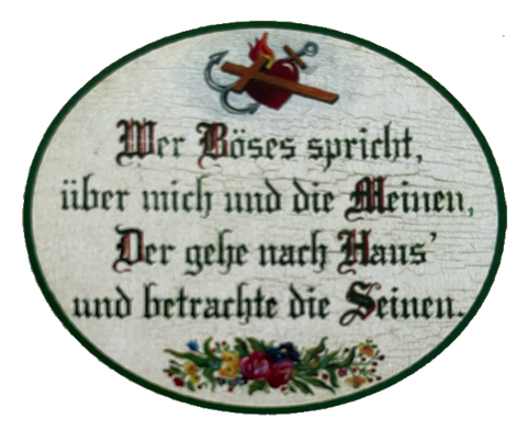 Nostalgie Holzschild Wer Böses Spricht Über Mich & Die Meinen Haus Seinen Schild