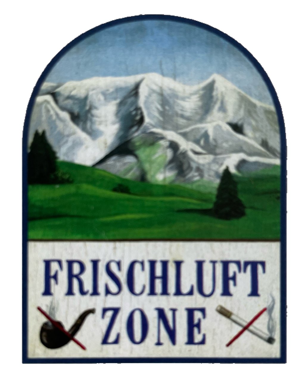 Nostalgie Holzschild Frischluft Zone Rauchen Verboten Pfeife Zigarette Schild