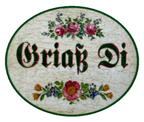 Nostalgie Holzschild Griaß Di Grüß Dich Begrüßung Hallo Willkommen Schild