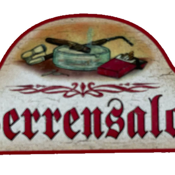 Nostalgie Holzschild Herrensalon Zigarre Zigarette Rauchen Raucher Schild