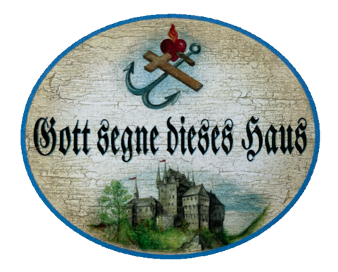Nostalgie Holzschild Gott Segne Dieses Haus Wohnung Burg Schloss Villa Schild