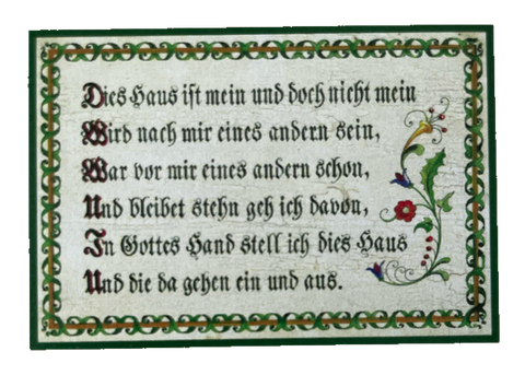 Nostalgie Holzschild Dies Haus Ist Mein & Doch Nicht Mein Gottes Hand Schild