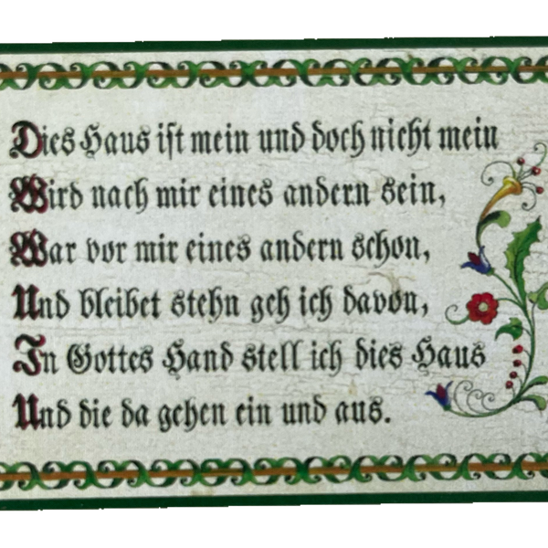 Nostalgie Holzschild Dies Haus Ist Mein & Doch Nicht Mein Gottes Hand Schild