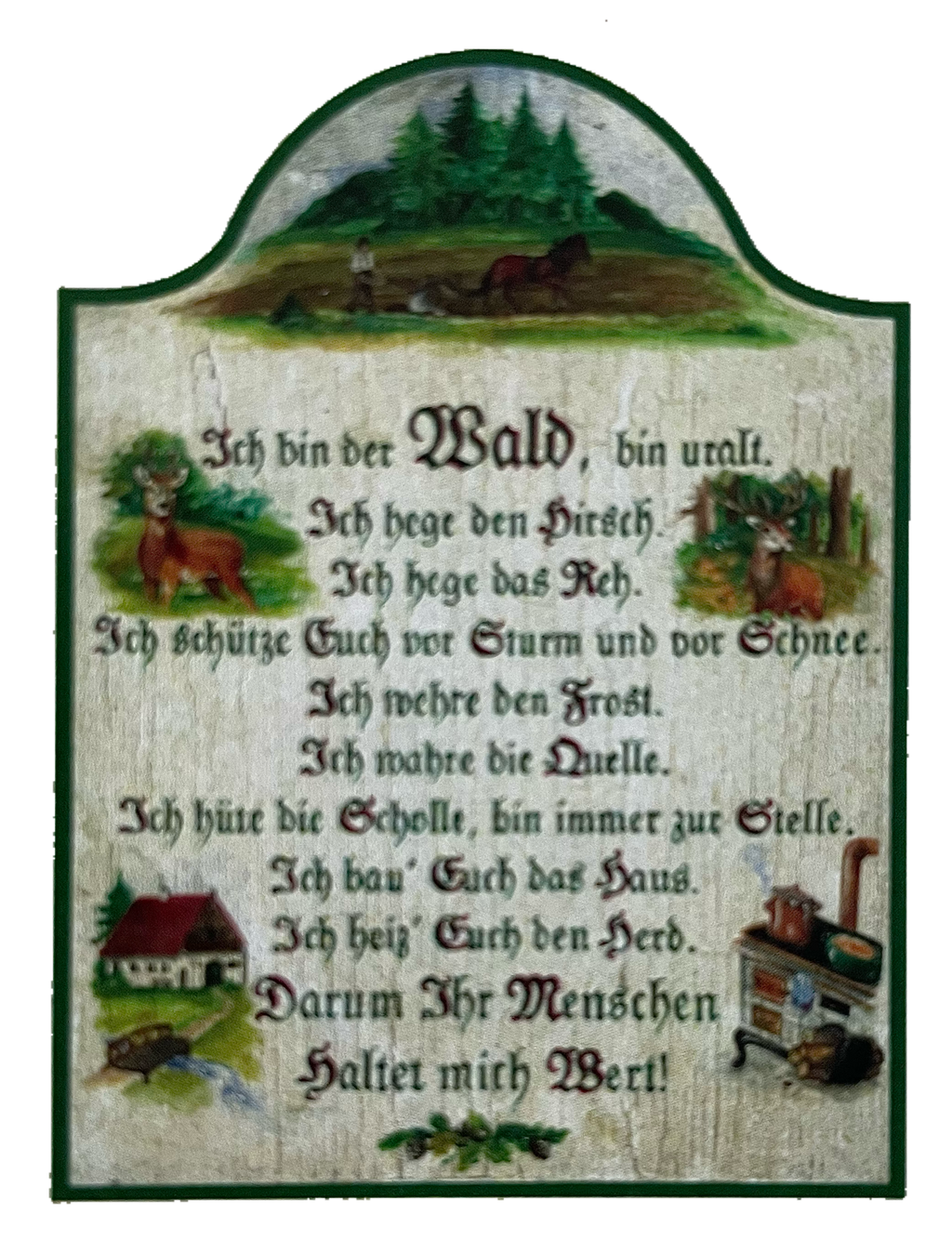 Nostalgie Holzschild Ich Bin Der Wald Bin Uralt Hirsch Reh Gedicht Schild