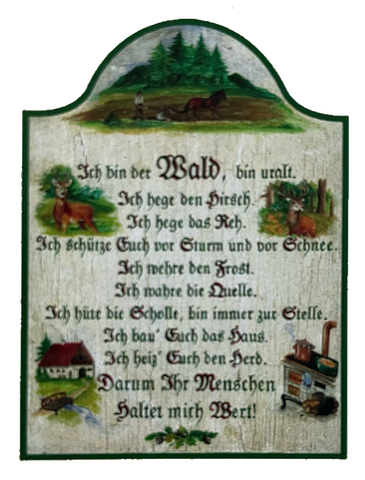 Nostalgie Holzschild Ich Bin Der Wald Bin Uralt Hirsch Reh Gedicht Schild