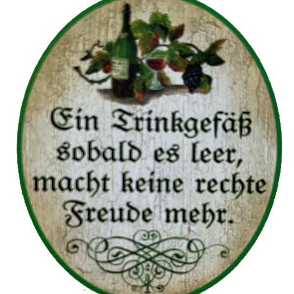 Nostalgie Holz Schild Ein Trinkgefäß Sobald Es Leer Macht Keine Freude Mehr