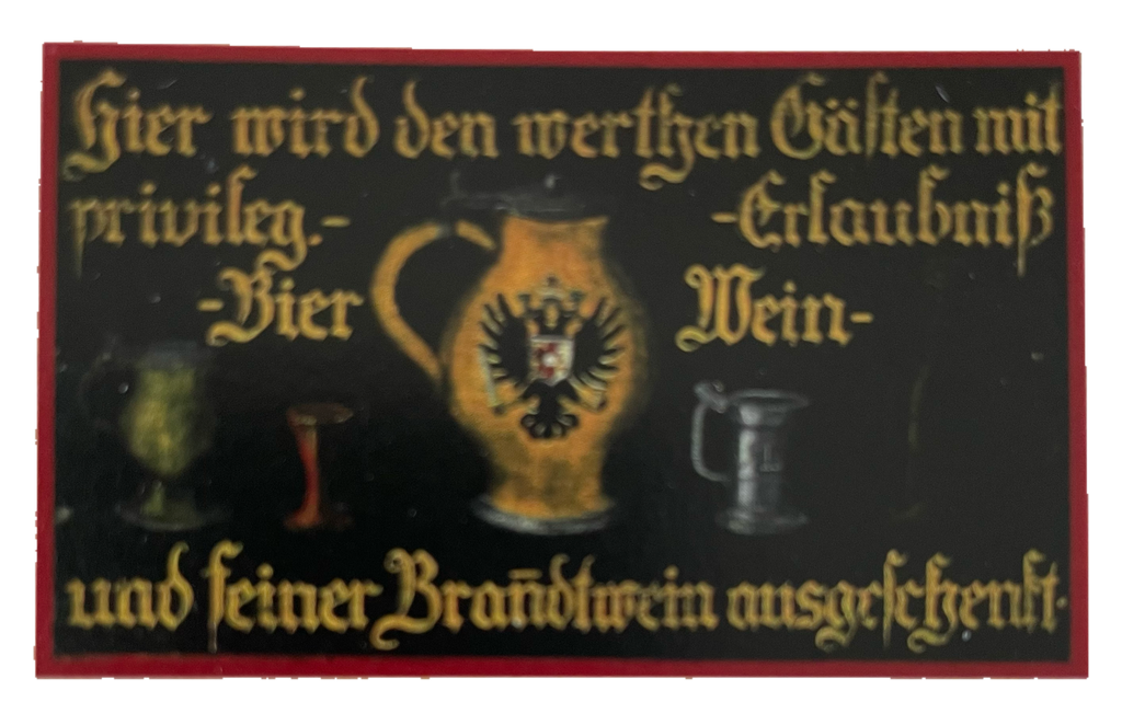 Nostalgie Holzschild Hier Wird Den Werthen Gästen Bier Wein Ausgeschenkt Schild