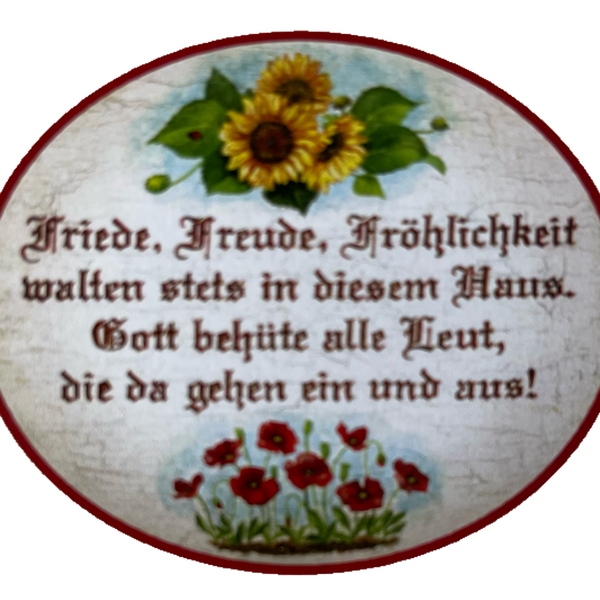 Nostalgie Holzschild Friede Freude Fröhlichkeit Walten In Diesem Haus Schild