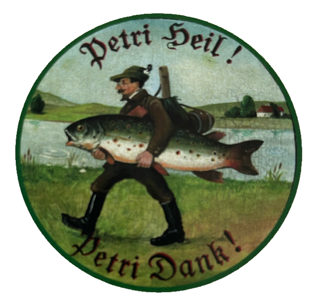 Nostalgie Holzschild Petri Heil Petri Dank Angler Fisch Fischen Angeln Schild