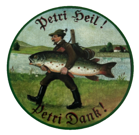Nostalgie Holzschild Petri Heil Petri Dank Angler Fisch Fischen Angeln Schild