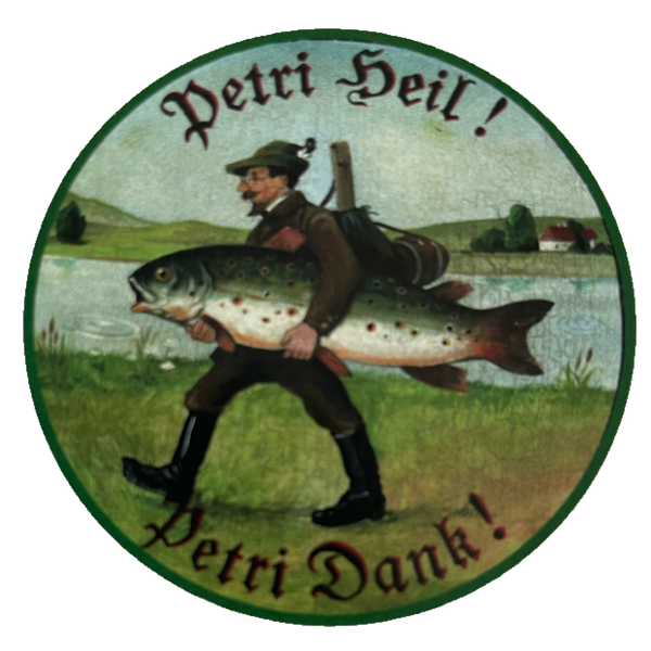Nostalgie Holzschild Petri Heil Petri Dank Angler Fisch Fischen Angeln Schild