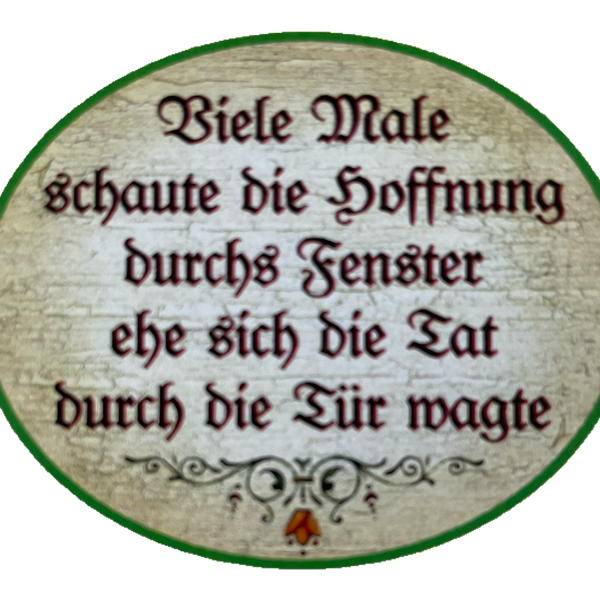 Nostalgie Holzschild Viele Male Schaute Die Hoffnung Durchs Fenster Schild