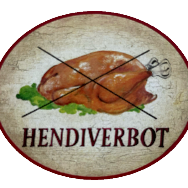 Nostalgie Holzschild Hendiverbot Handy Verboten Telefon Hendl Huhn Schild