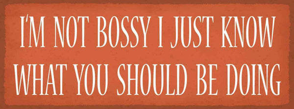 Schild i'm not bossy i just know what you should be doing 27x10 blech od.holz