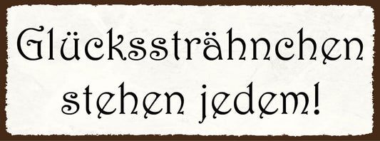 Schild glückssträhnchen stehen jedem glück strähne haare 27x10 blech od.holz