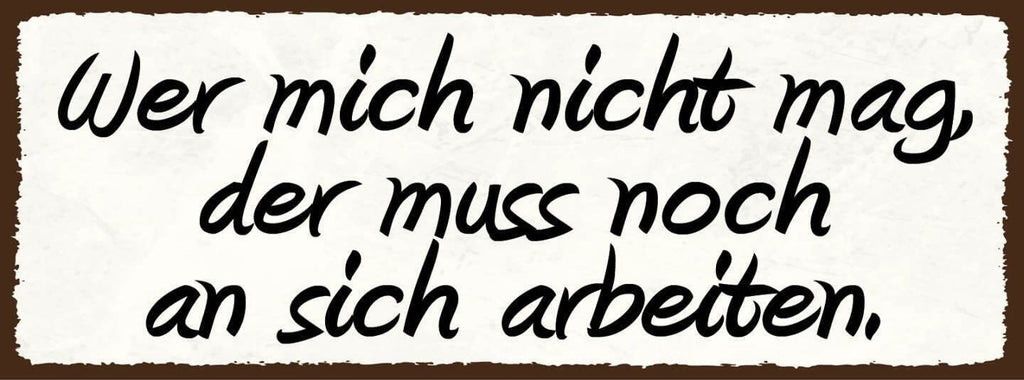 Schild wer mich nicht mag der muss noch an sich arbeiten 27x10 blech od.holz